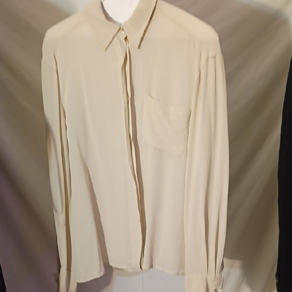 Cream Long Sleeve Blouse